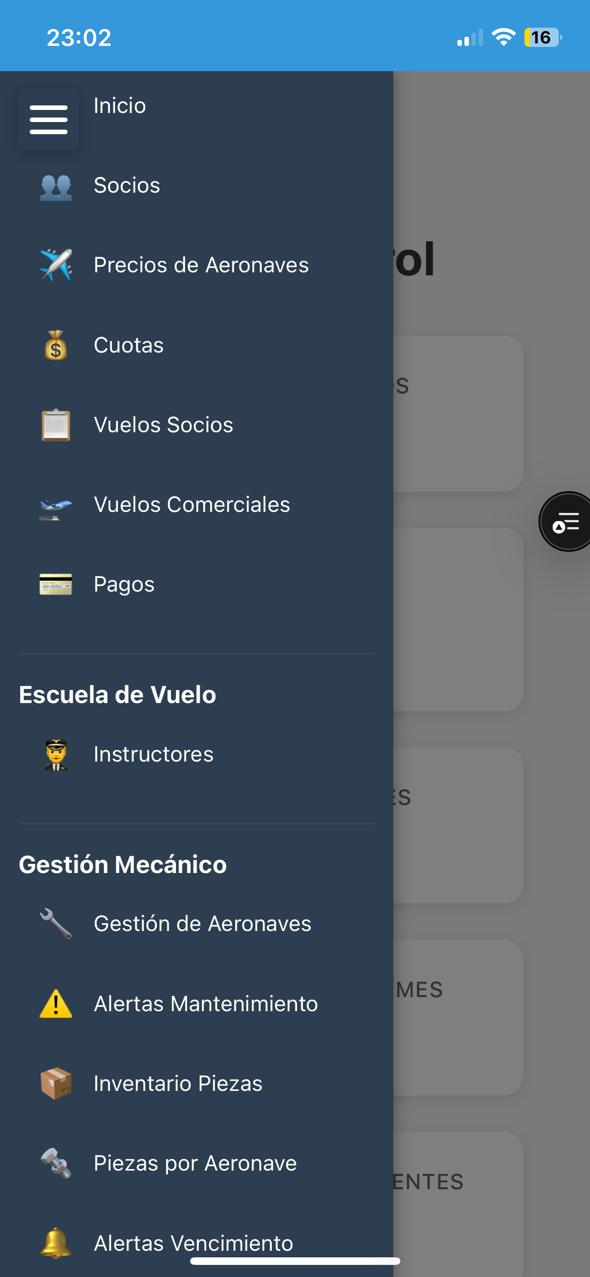 Versión móvil del sistema