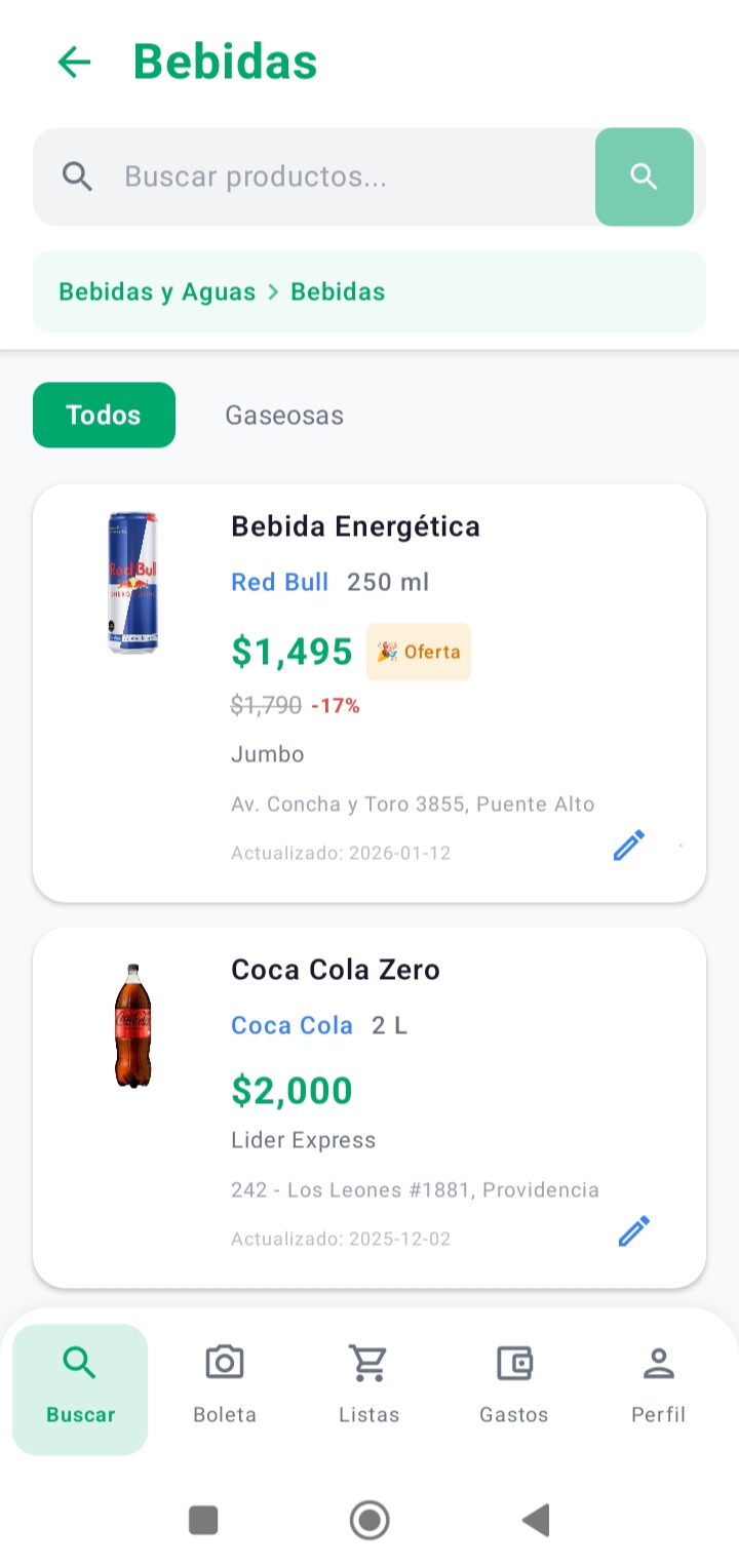 PrecioRadar - Perfil y gamificacion