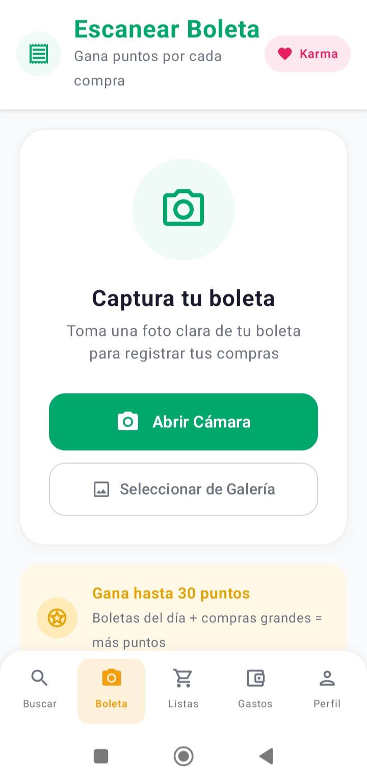 PrecioRadar - Escaneo de boletas